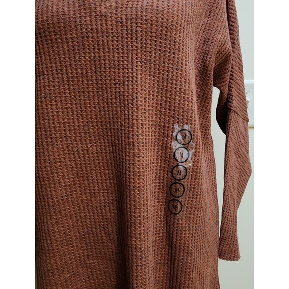 NWT Boho Waffle Knit Sweater Tunic Top Women's M - Picture 5 of 8